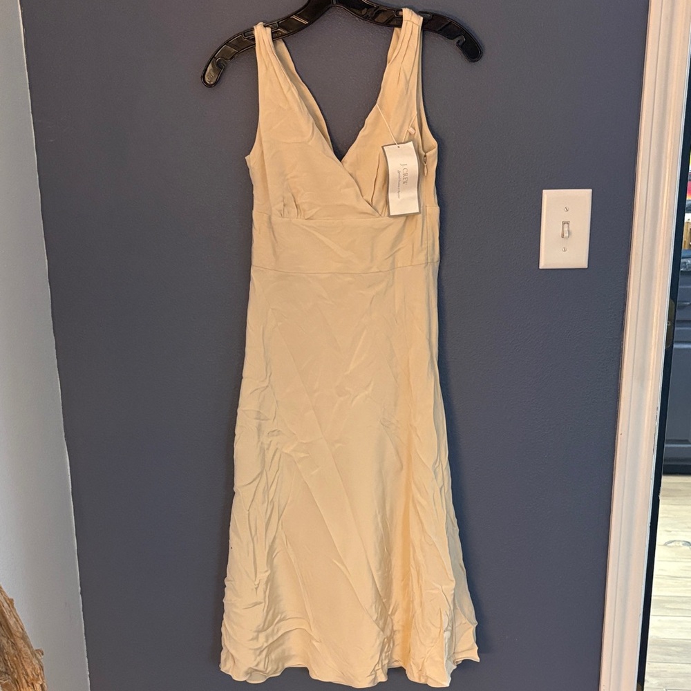 J. Crew Cream Midi Wrap Dress